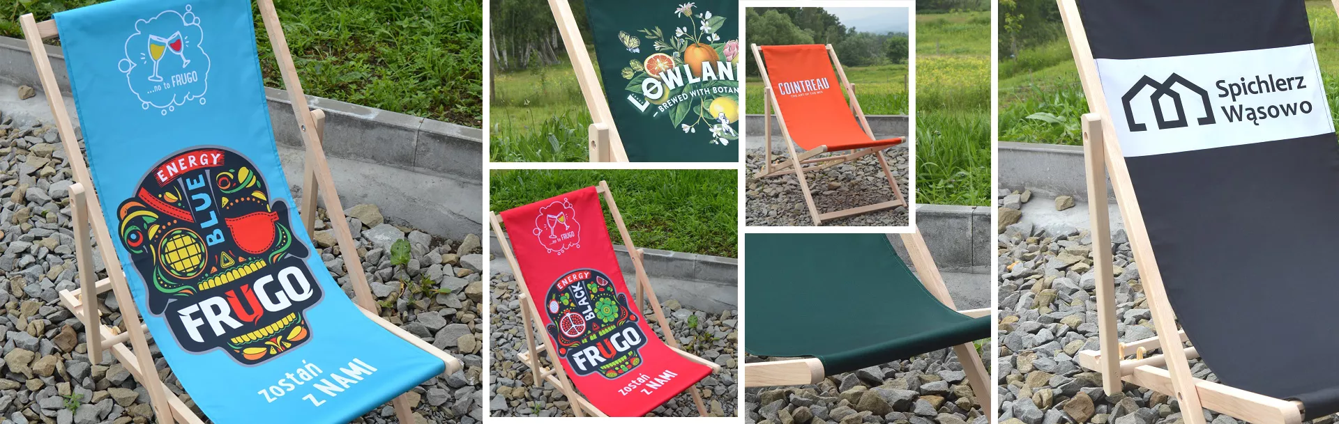 Our advertising deckchairs are made as deckchairs with a logo or deckchairs with a print