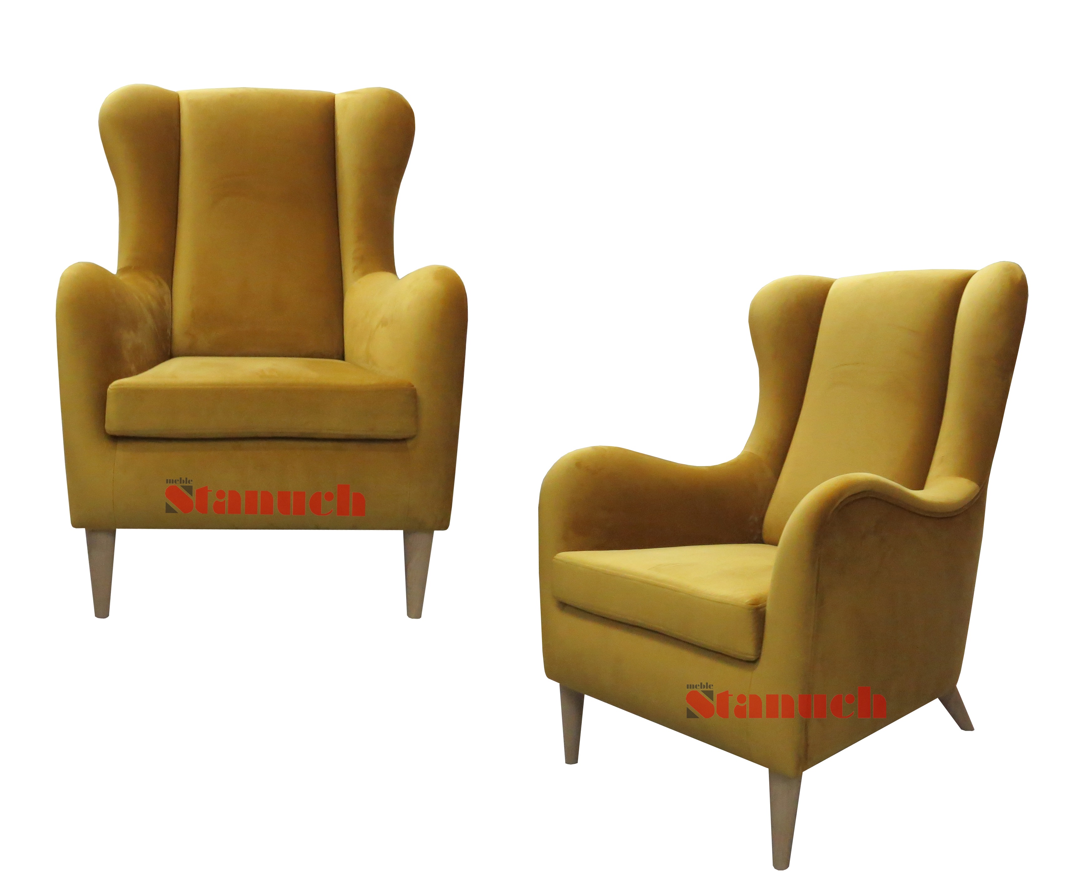 Upholstered armchairs with three factors