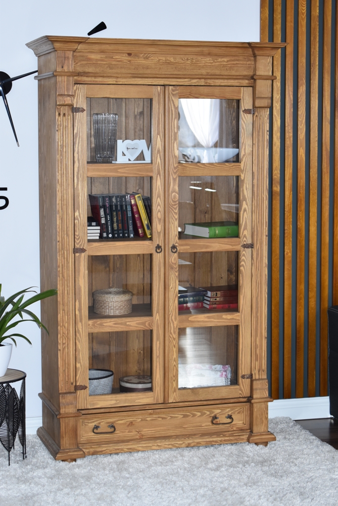 Stylish wood display cabinet