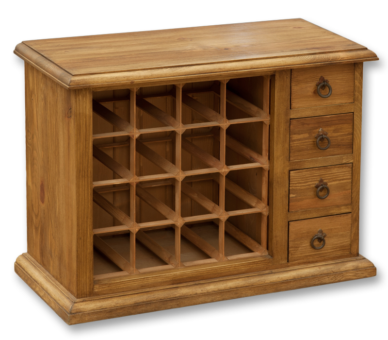 Two-color wine cabinet, made of solid pine wood